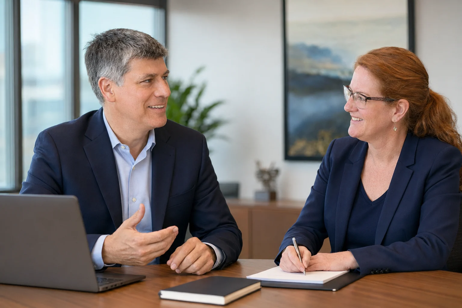 Consultant and client building a professional business partnership